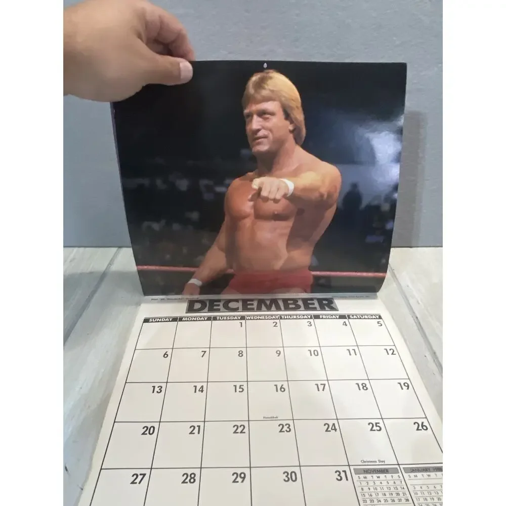 WWF Wrestling Calendar 1987 Hulk Hogan Superstars Vintage Sports Collectible